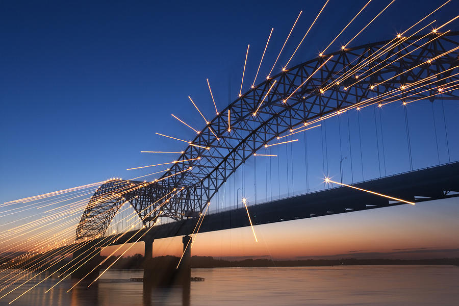 Hernando Desoto Bridge over the Mississippi River, Memphis #1 Photograph by Thinkstock