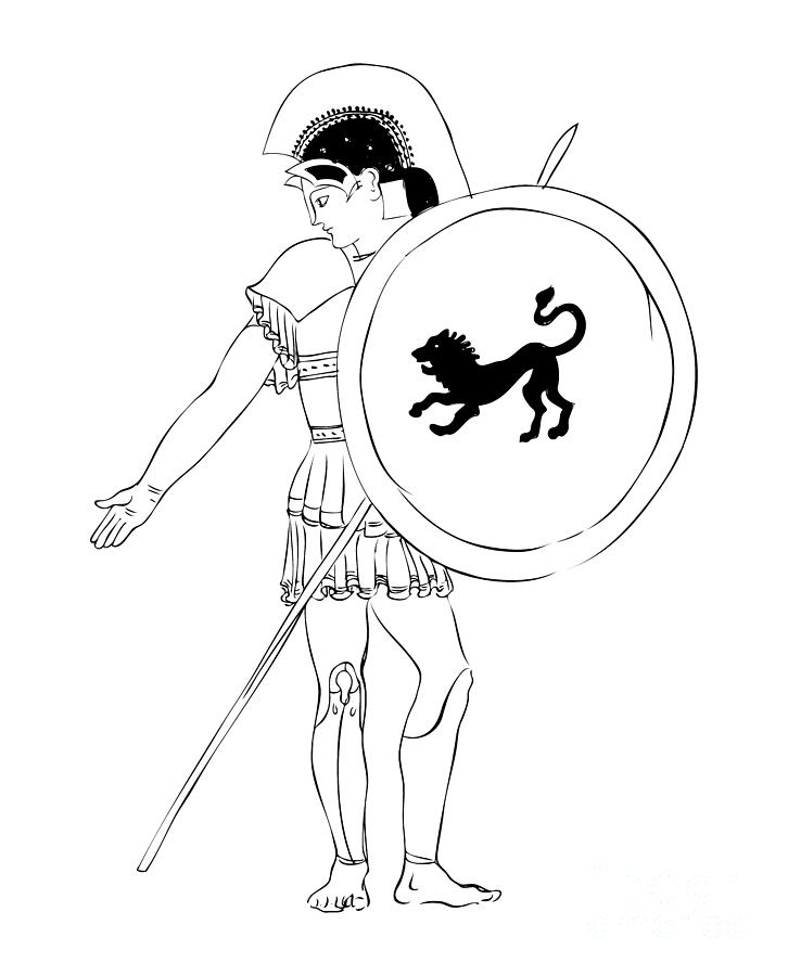 ancient spartan drawing