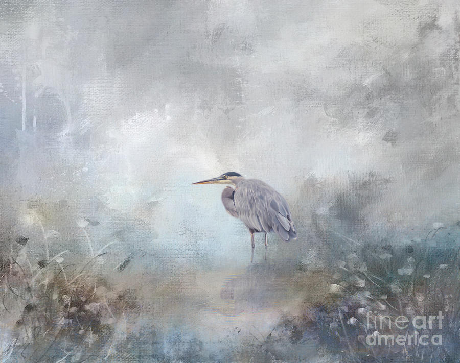 Wildlife Digital Art - Heron series A, no. 6 by Marilyn Wilson