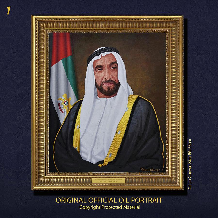 Hh Sheikh Zayed Bin Sultan Painting by Masood Parvez - Fine Art America