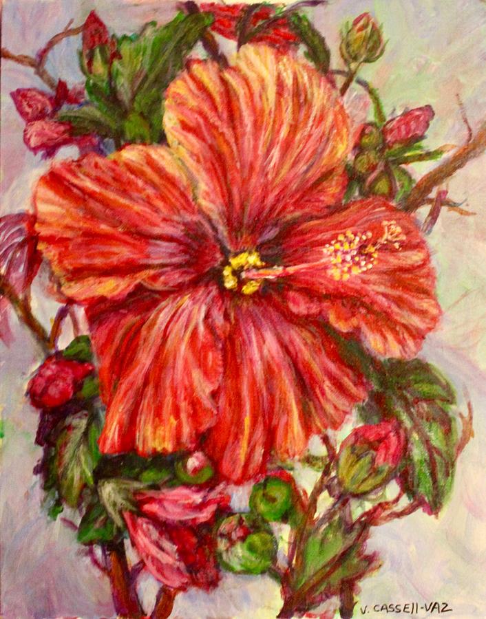 Hibiscus #1 Painting by Veronica Cassell vaz