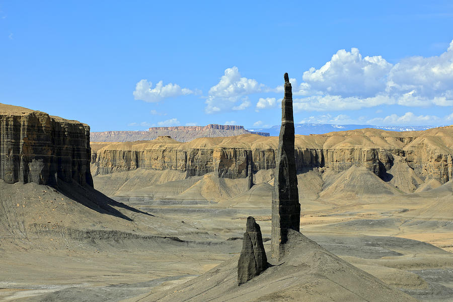 High and thin rock needles in a desert landscape #1 Photograph by Rainer Grosskopf