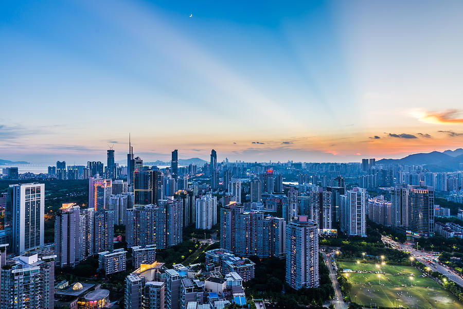 High Angle View Of Shenzhen Skyline #1 Photograph by Zhen Xue