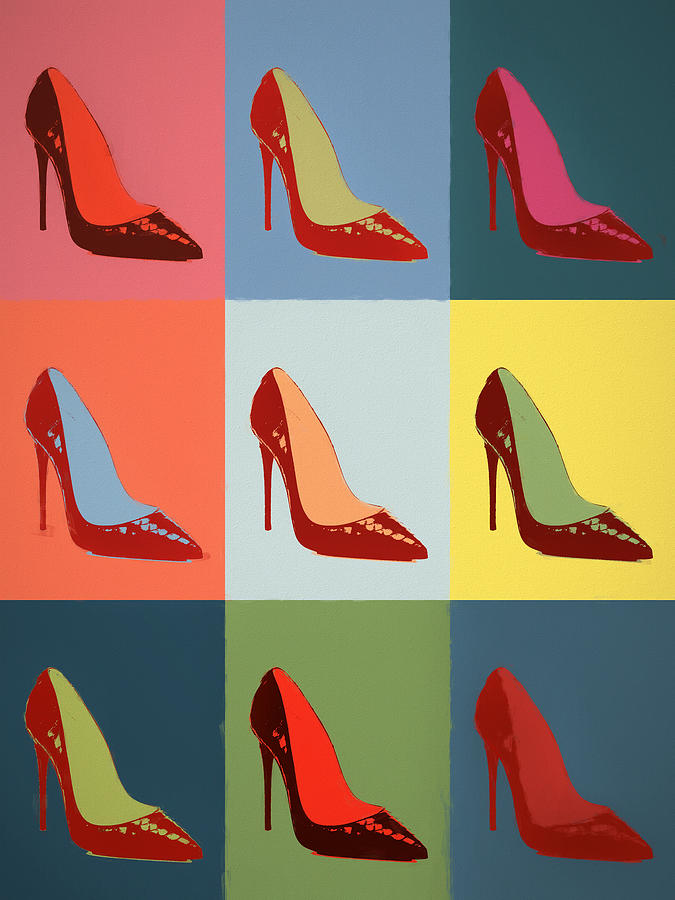 High Heels Pop Art #1 Mixed Media by Dan Sproul