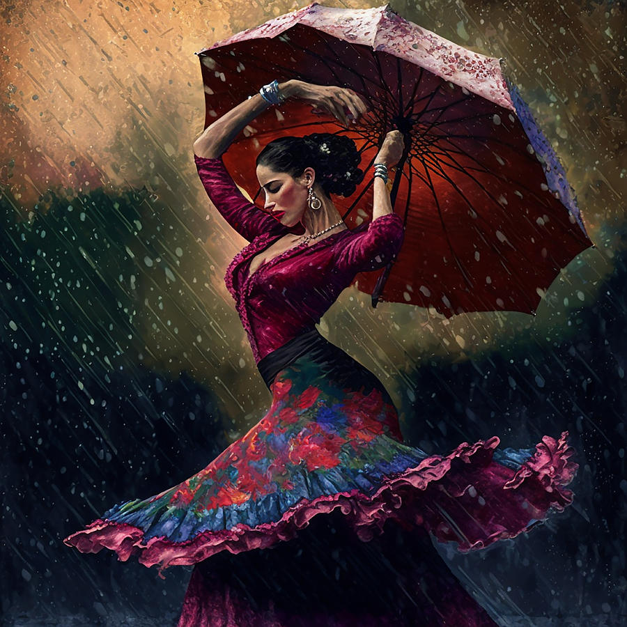 Highly Coloured Flamenco Dancer #1 Mixed Media by Smart Aviation - Pixels