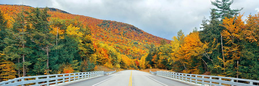 Highway and Autumn foliage #1 Photograph by Songquan Deng