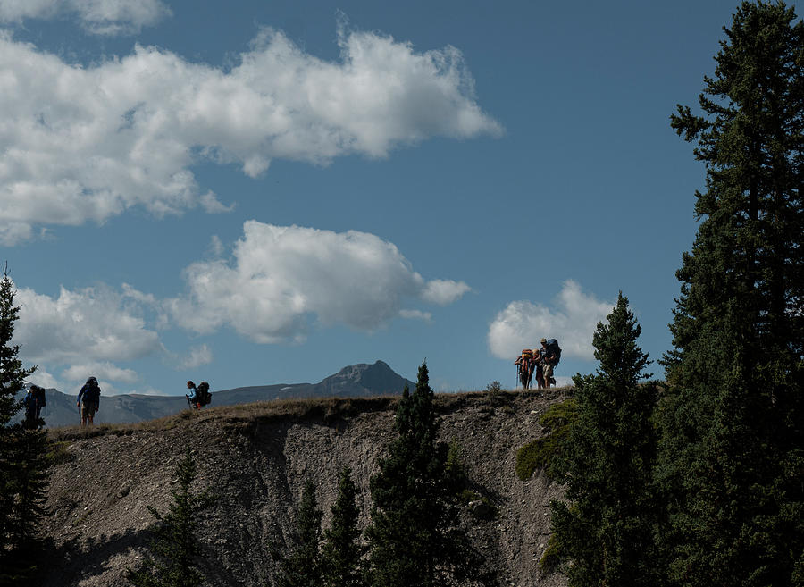 Hikers Photograph - Hikers in the mountains by Karen Rispin