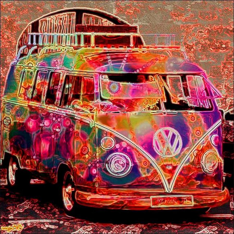 Hippie Van Digital Art - Hippie Van by Michael Todd