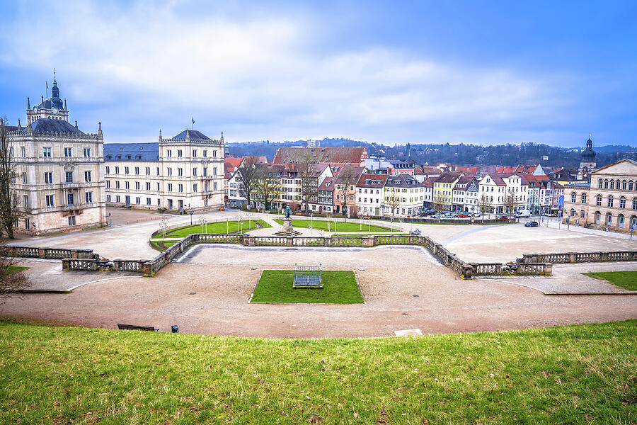 Historic Schlossplatz Sqaure In Coburg Architecture View Photograph