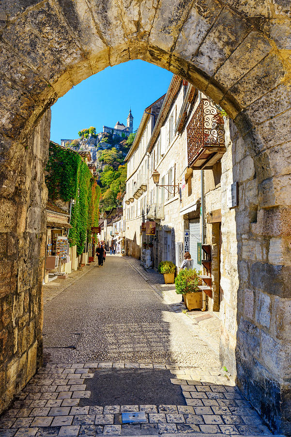 Historic village and castle Rocamadour #1 Photograph by Syolacan