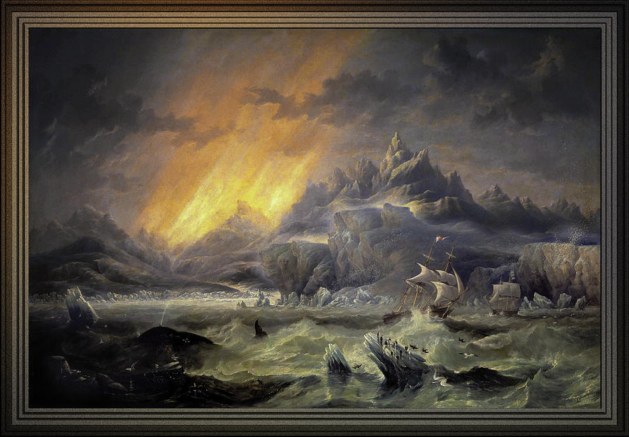 HMS Erebus and Terror in the Antarctic by James Wilson Carmichael ...