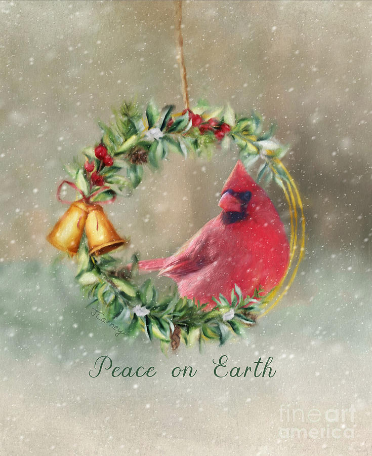 Holiday Cardinal 2 Digital Art by Jayne Carney