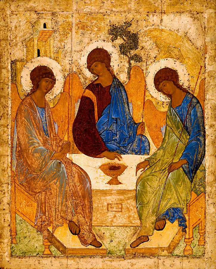 Andrei Rublev Painting - Holy Trinity by Andrei Rublev