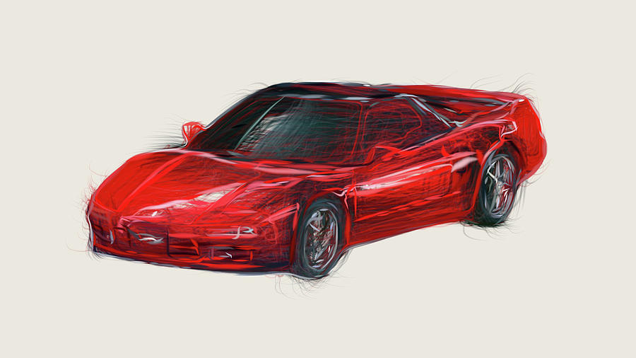 Honda NSX Drawing #1 Digital Art by CarsToon Concept