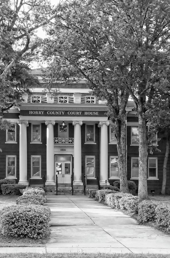 Horry County Courthouse SC BW #1 Photograph by Bob Pardue