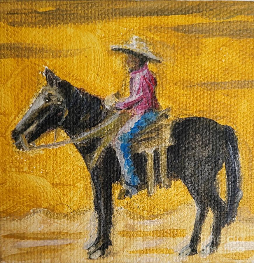 Horse And Rider Painting by Stacy C Bottoms