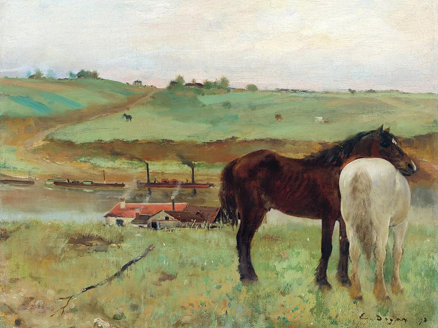 Horse in a Meadow #2 Painting by Edgar Degas