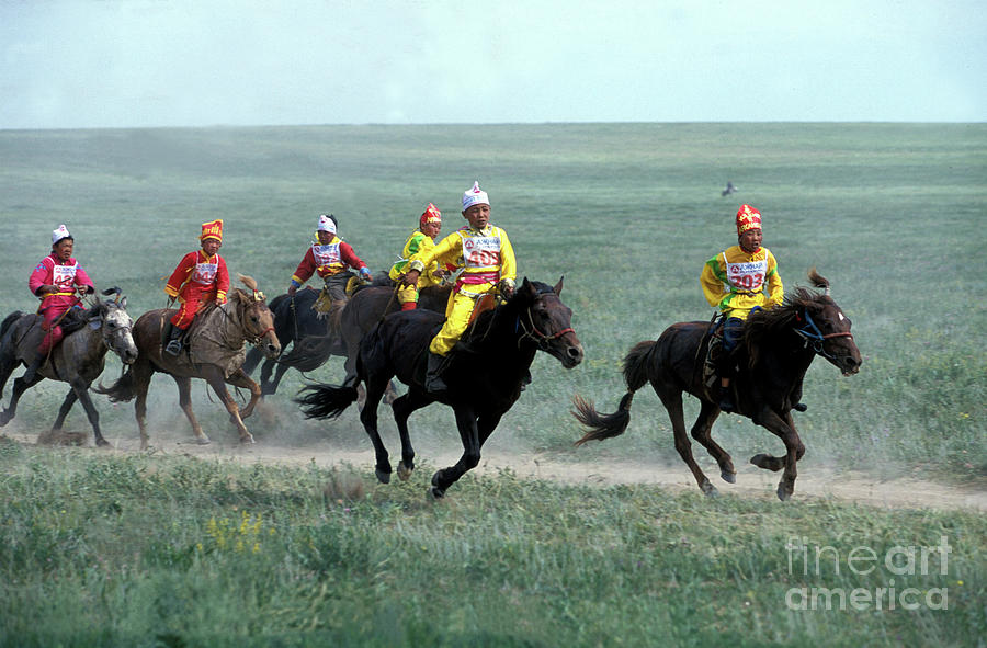 Horse racing #1 Photograph by Elbegzaya Lkhagvasuren