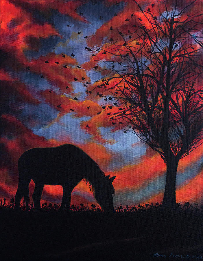 Horse Silhouette #1 Painting by Lena Auxier