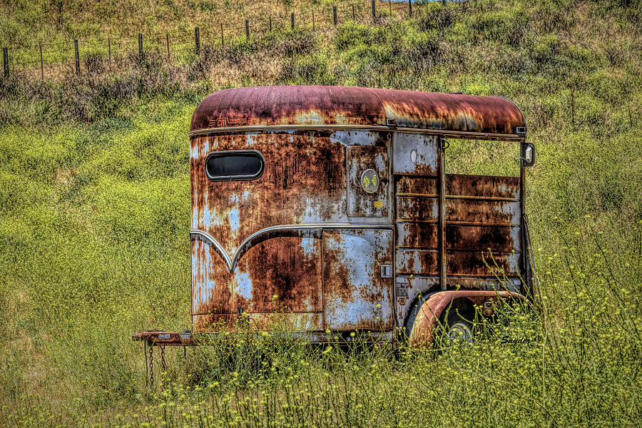 Horse Trailer Santa Ynez Valley Horse Country Detail #1 Photograph by Floyd Snyder