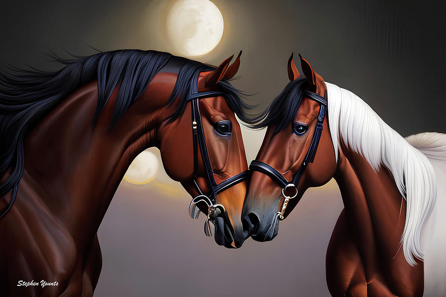 Horses #1 Digital Art by Stephen Younts