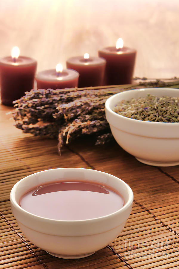 Hot Massage Oil in a Bowl with Lavender in spa Photograph by Olivier Le Queinec