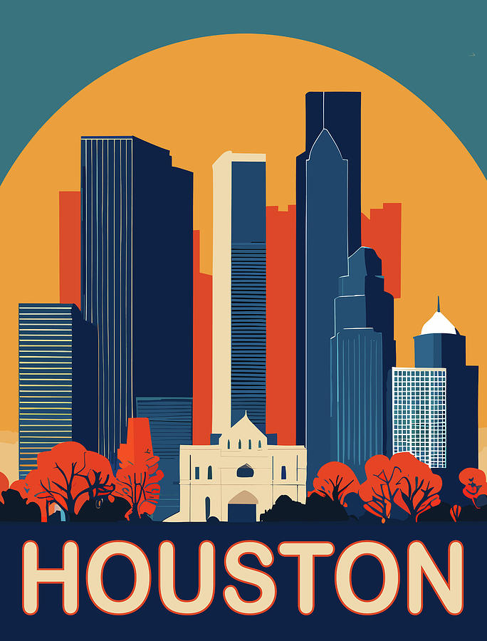 Houston Digital Art - Houston #1 by Long Shot
