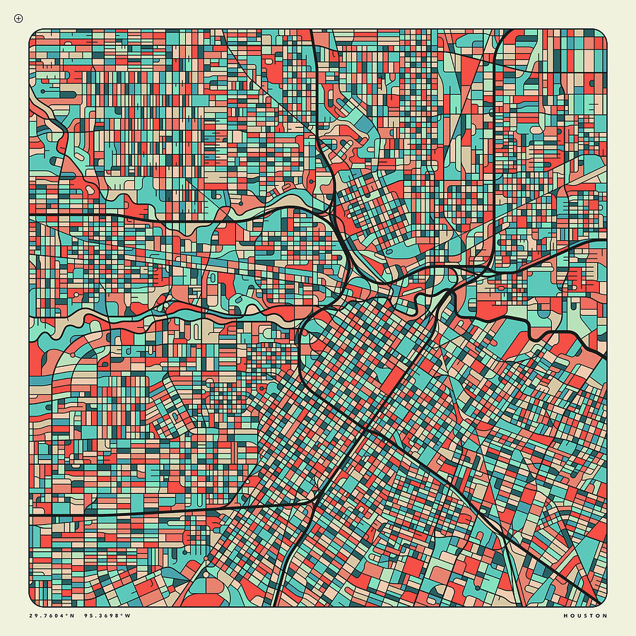 Houston Digital Art - HOUSTON MAP 2022 Edition #1 by Jazzberry Blue