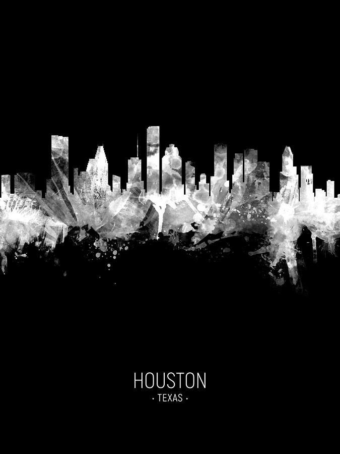 Houston Texas Skyline #23 #1 Digital Art by Michael Tompsett