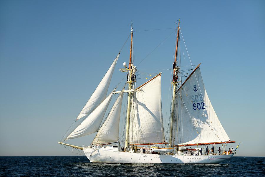 HSwMS Falken. Swedish Navy training schooner in the Baltic Photograph ...