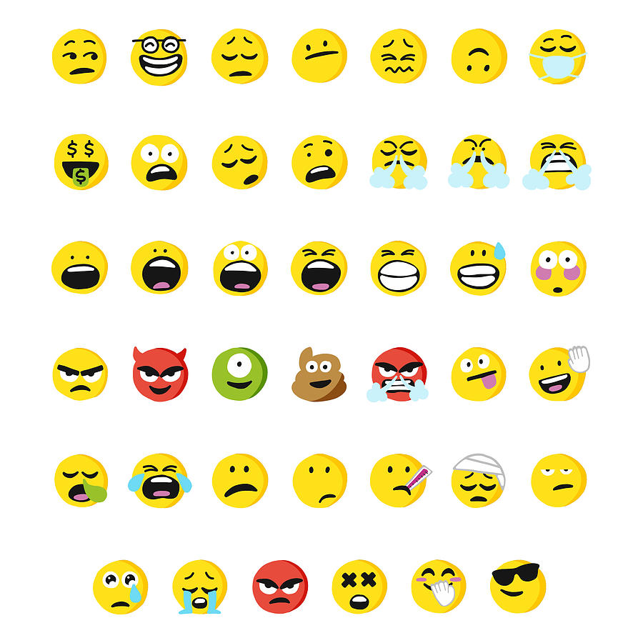 Huge collection of cartoony and cute emoticons #1 Drawing by Calvindexter