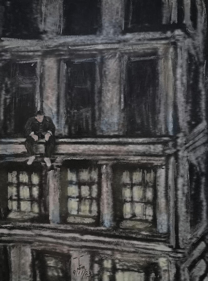 Humphrey Dumfries Sat on a Ledge Drawing by Ed Meredith