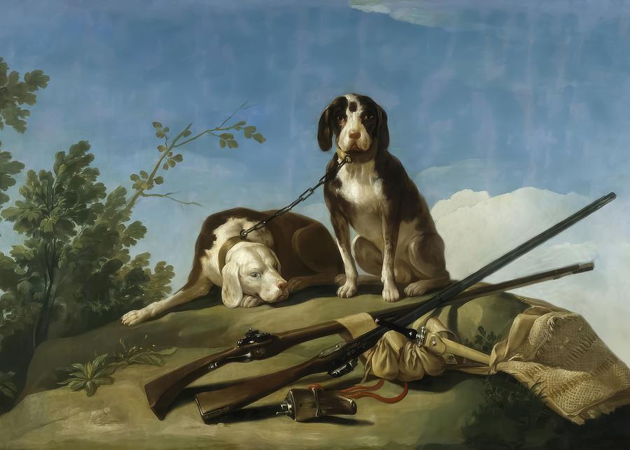 Hunting Dogs By Francisco De Goya Painting