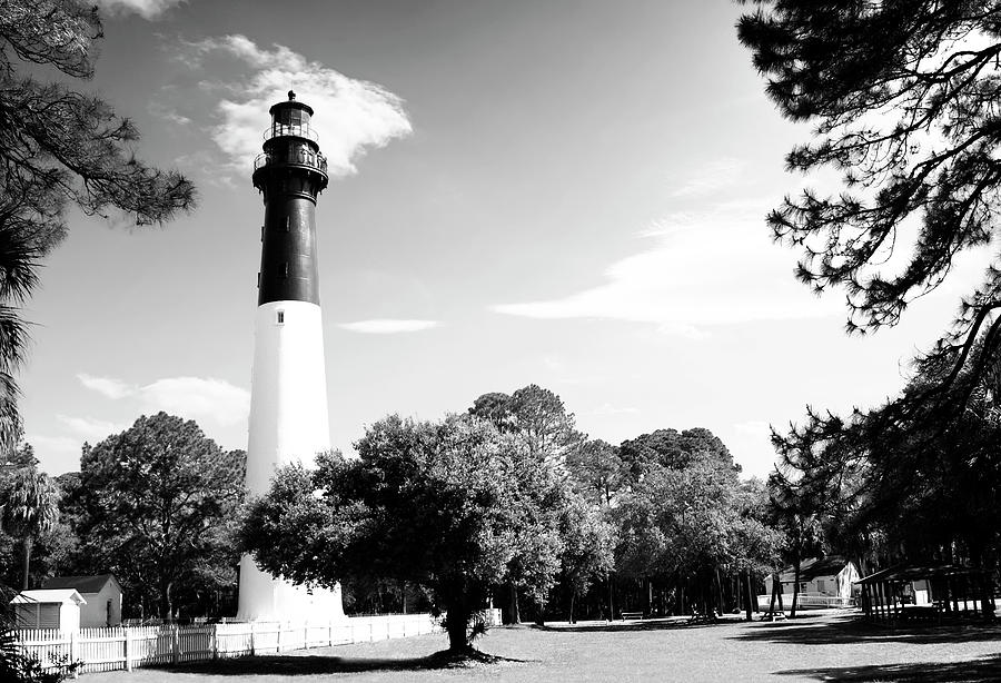 Hunting Island Lighthouse South Carolina BW #1 Photograph by Bob Pardue