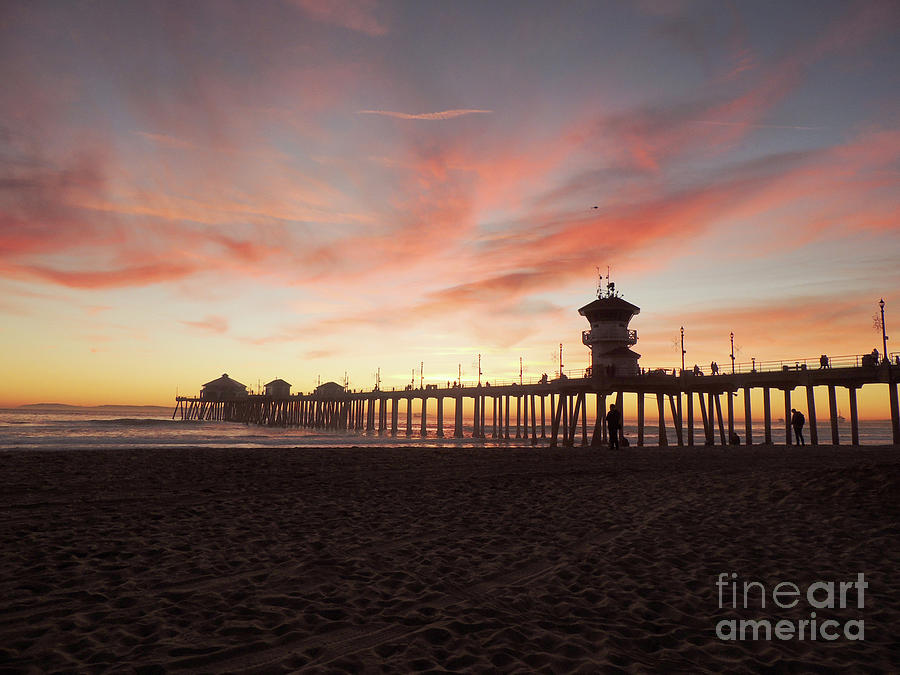 Huntington Beach Pier at Sunset Photograph by Robert Ball - Fine Art ...