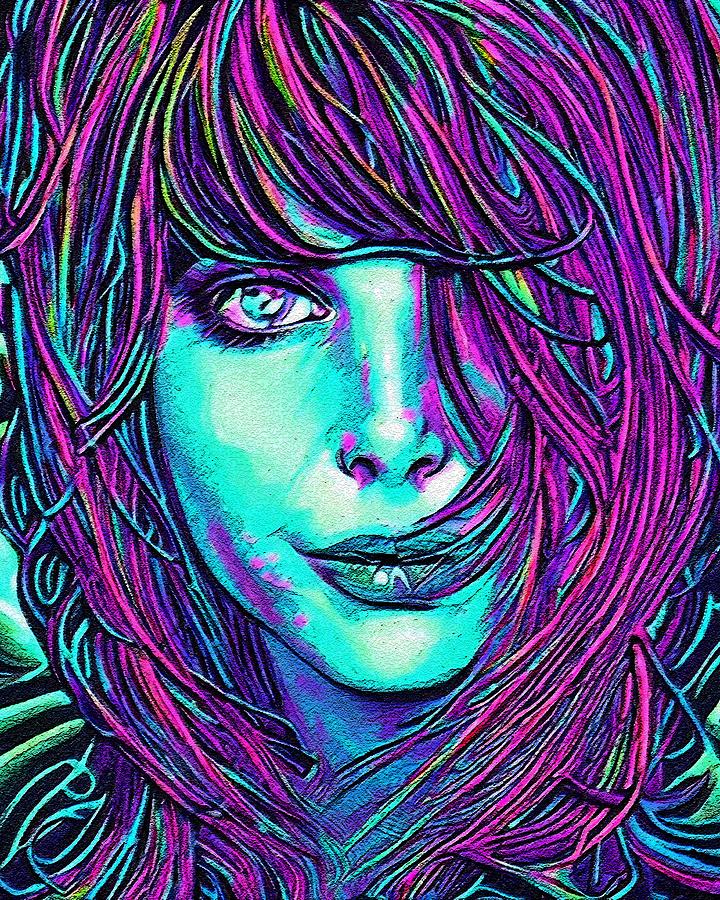 Hypnotic Illustration Of Jane Birkin Digital Art By Edgar Dorice - Fine 