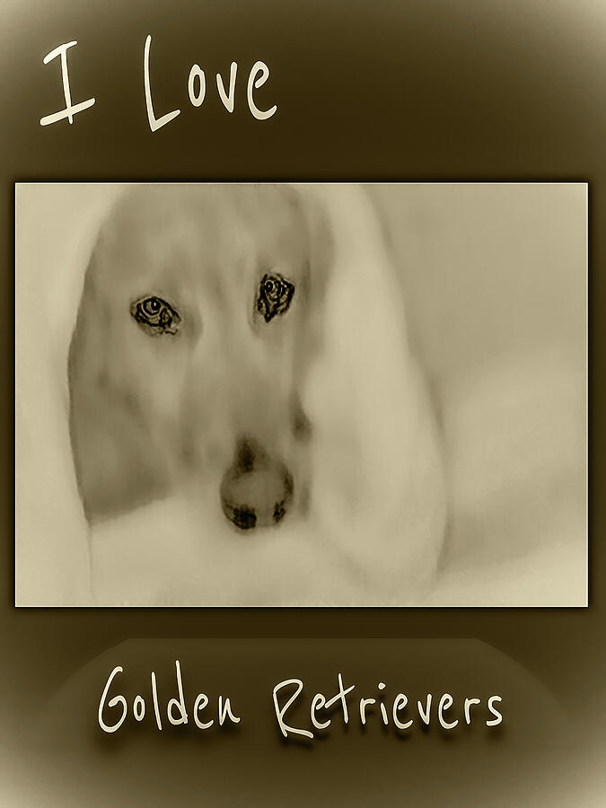 I love Golden Retrievers 12 Digital Art by Miss Pet Sitter