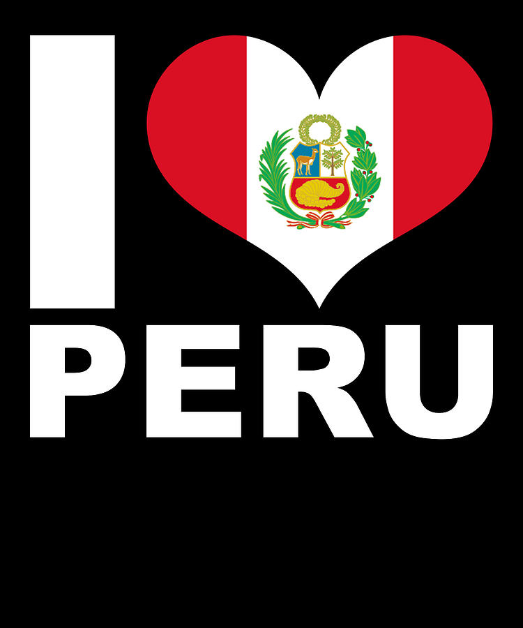 I Love Peru Heart Flag Peru Digital Art by Manuel Schmucker - Fine Art ...