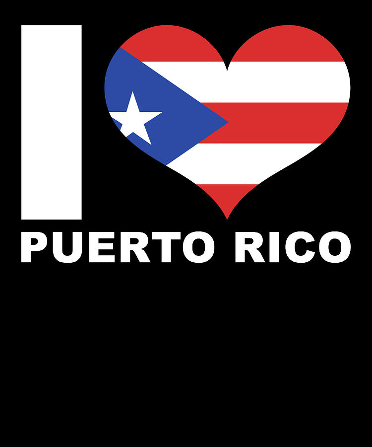 I Love Puerto Rico Heart Flag Puerto Rico #1 Digital Art by Manuel ...