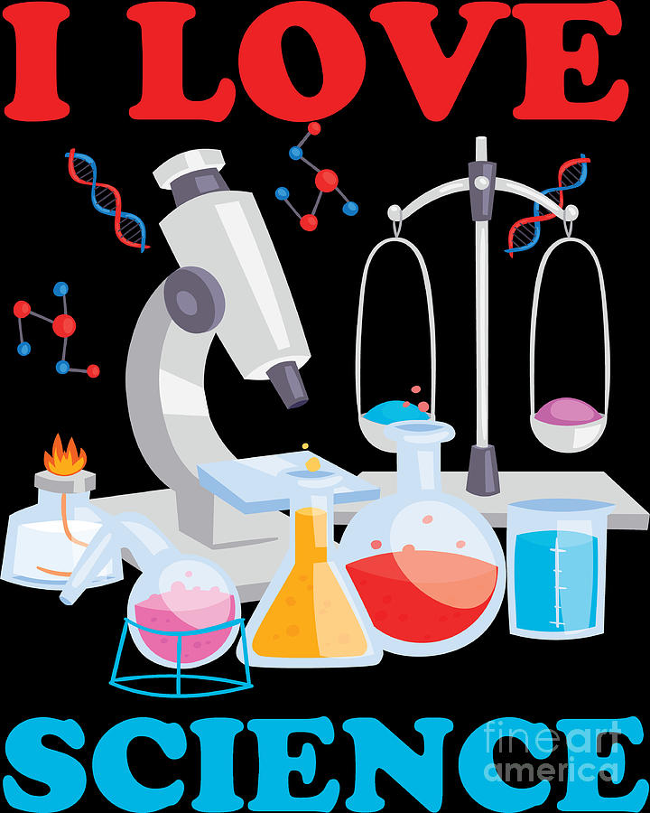 I Love Science Physics Chemists Atom Vintage Gift #1 Digital Art by ...