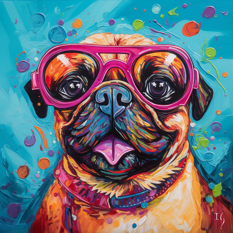 I Love You Pug #1 Painting by Ivan Guaderrama - Fine Art America