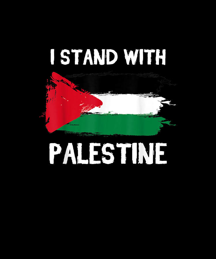Drawing expressing support for Palestine, featuring the message 'I Stand With Palestine Supporters Free Gaza Jerusalem Mosque'