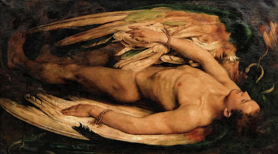 Icarus Fallen #1 Painting by Alfred Schwarzschild