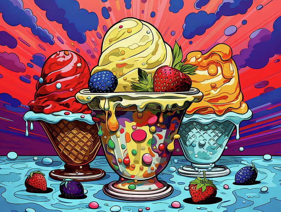 Ice cream, generative ai #1 Digital Art by Karen Foley