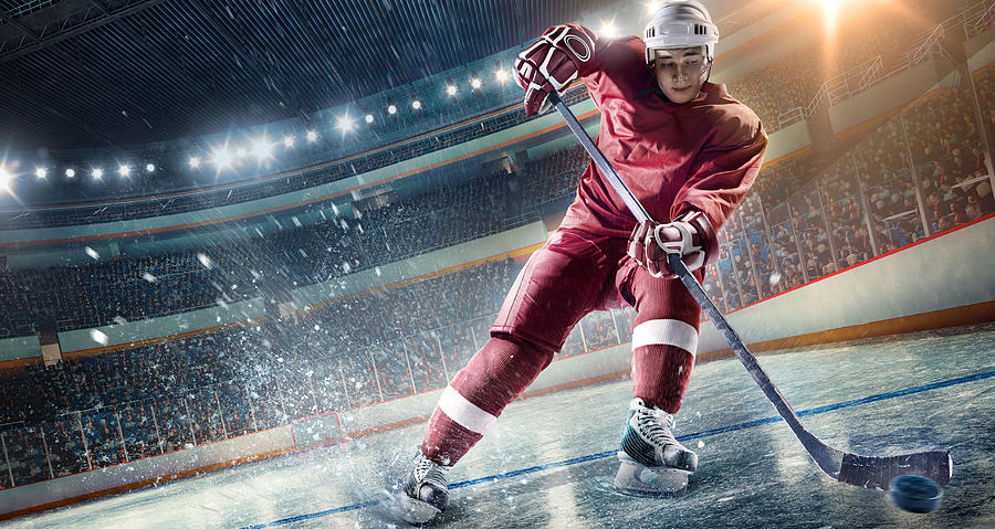 Ice Hockey Player on Hockey Arena #1 Photograph by Dmytro Aksonov