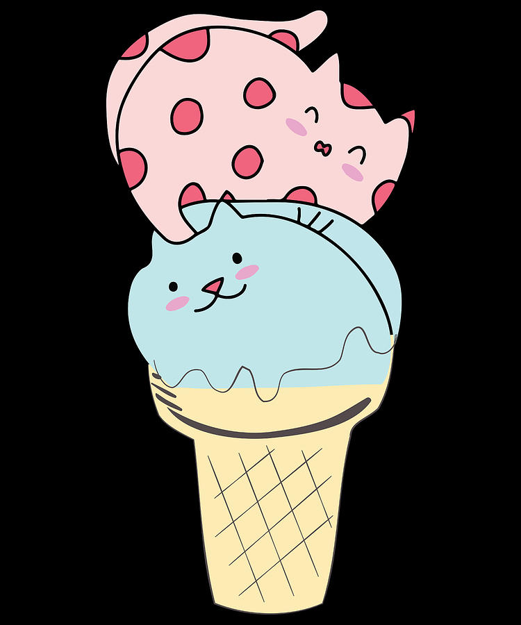 Ice Scream - I Scream cat kitten kitty ice cream design Digital Art by ...