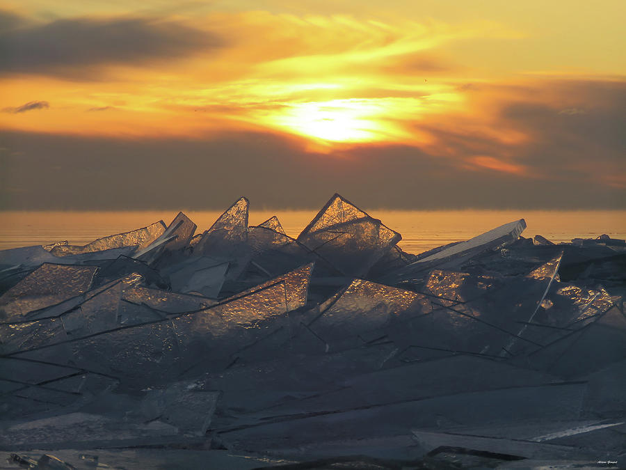 Ice Shards And Sunrise Photograph