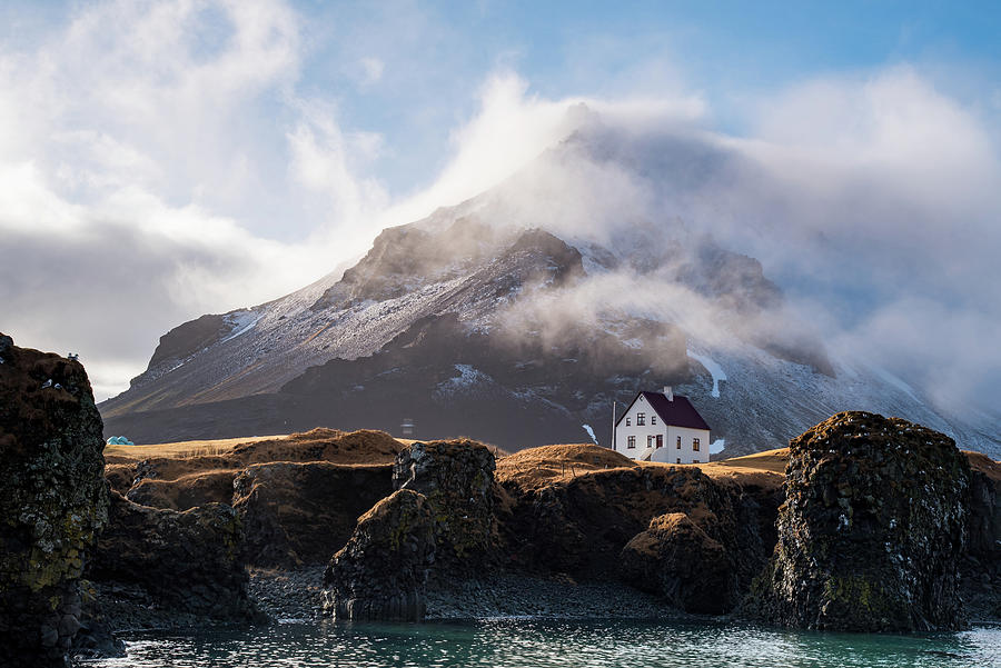 Iceland landscape in winter at Arnarstapi village. #1 Photograph by Michalakis Ppalis
