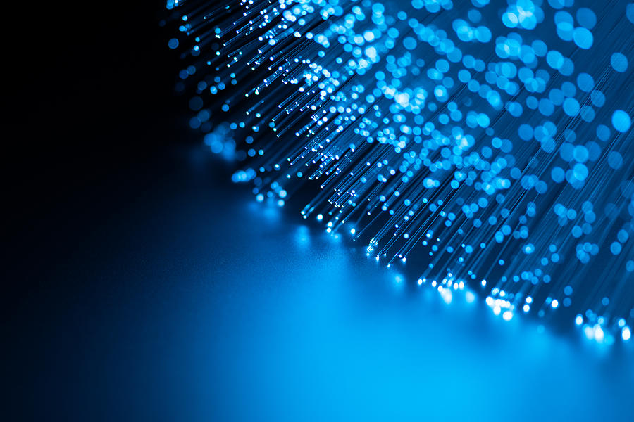Illuminated Blue Fiber Optics #1 Photograph by MirageC