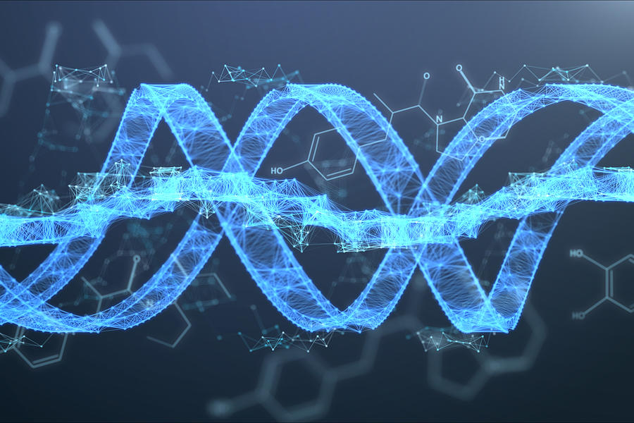 illustration DNA Futuristic digital background,Abstract background for Science and technology #1 Photograph by MR.Cole_Photographer